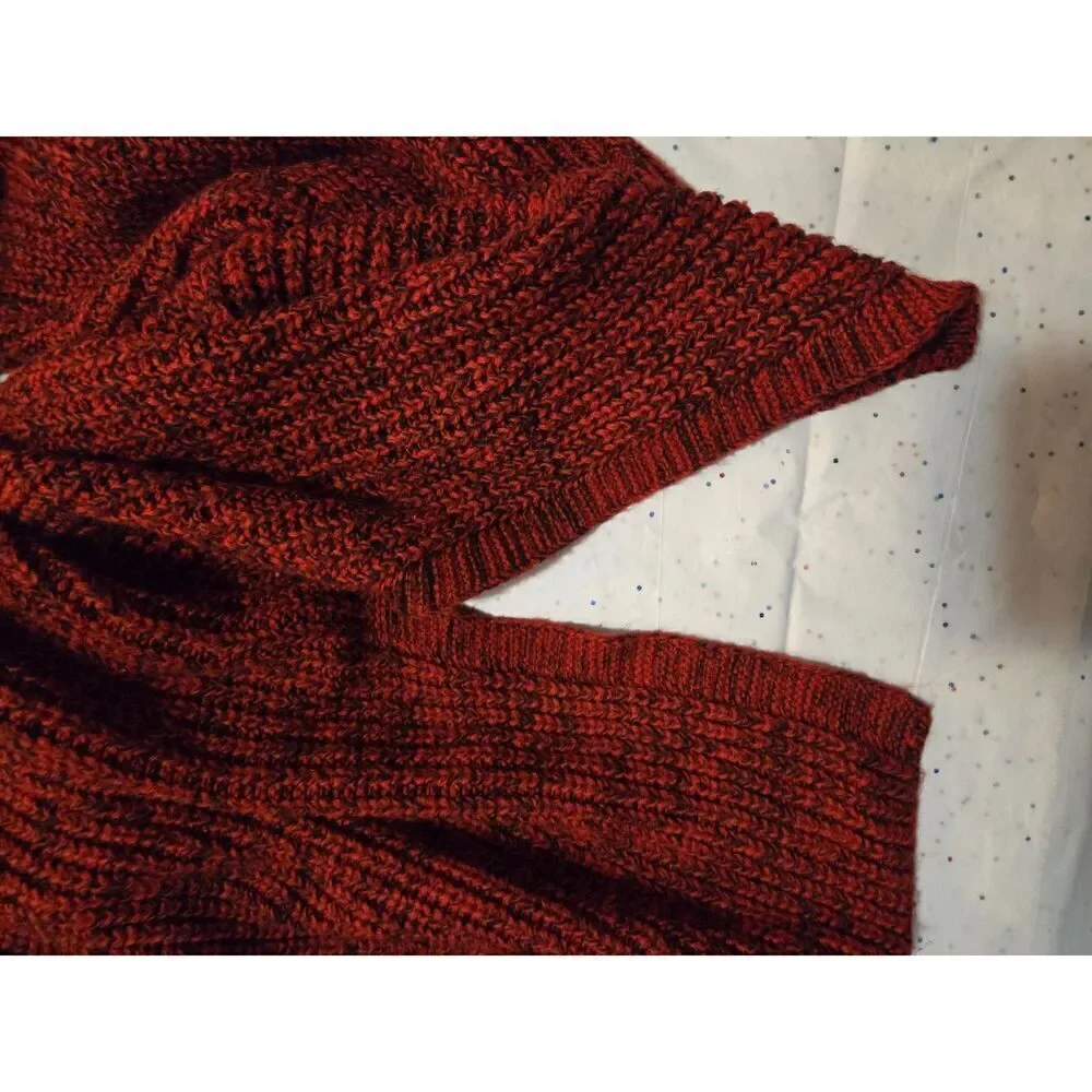 Torrid Women's Red V-Neck Marled Knit Long Sleeve Sweater Size 3 | 3X
